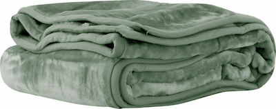 Nef-Nef Homeware Κουβέρτα Βελουτέ Μονή 160x220εκ. Loft Green 1143