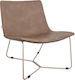 1239 Armchair from Leatherette Beige 67.5x49.5x73cm