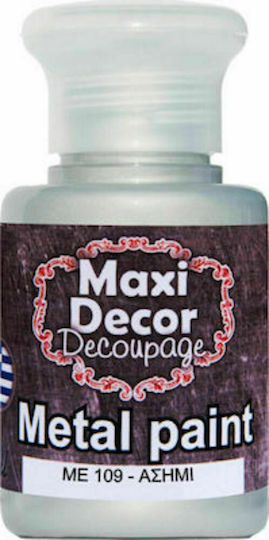 Maxi Decor Metallic Color Paint Decoupage Silver 60gr 60ml