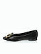 Synthetic Leather Pointy Ballerinas Black