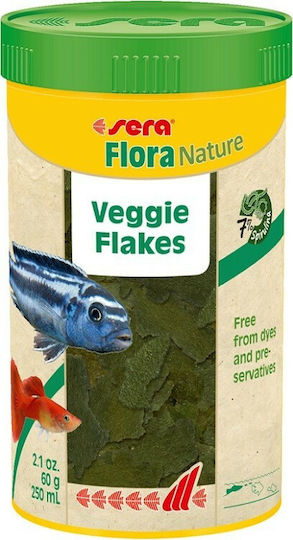 Sera Flora Nature Bottom Fish Food Flakes with Spirulina 250ml