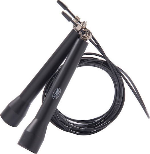 X-FIT Adjustable Jump Rope with Ball Bearings Black Pro