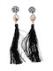 Ble Resort Collection Σκουλαρίκια Κρεμαστά Μαύρα