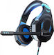 Ovleng OV-P7 Über Ohr Gaming-Headset mit Verbindung 3,5mm Blau