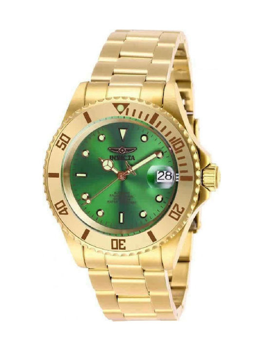 Green and 2025 gold invicta watch