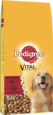 Pedigree Vital Protection 15kg Dry Food for Adult Dogs of Medium Breeds with and with Vegetables / Calf