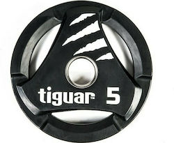 Tiguar Set of Plates Olympic Type Rubber 1 x 5kg Φ50mm with Handles