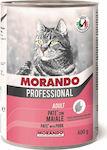 Morando Professional Nasses Katzenfutter für Katze in Dose mit Schweinefleisch 400gr MO09915