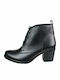 Leder Stiefeletten Damen Schwarz