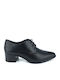 Leder Damen Oxford-Stiefeletten Schwarz
