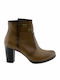 Leder Stiefeletten Damen Tabac Braun