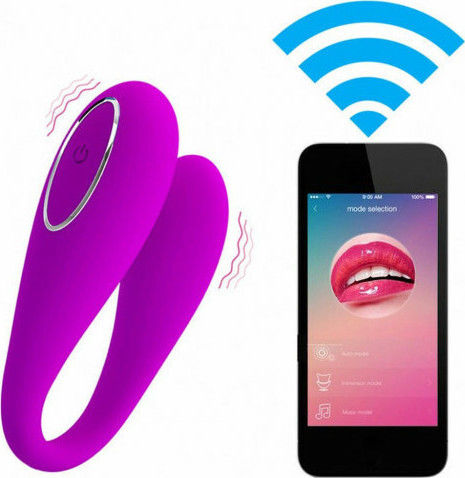 Pretty Love August Vibrator for Couples with Remote Control 9.6cm Purple