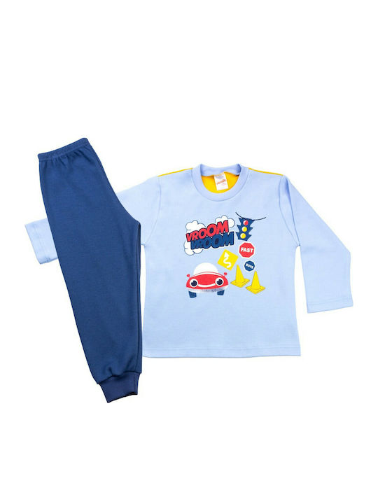 Minerva Kids' Pajamas Winter Light Blue Vroom