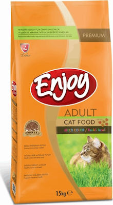 Lider Enjoy Adult Cat Multicolor Dry Food for Adult Cats with Chicken 15kg