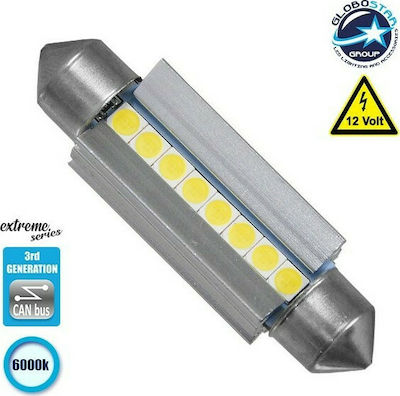 GloboStar Lămpi Autoturismului Extreme Series C5W Canbus LED 6000K Alb rece 12V 4.2W 1buc