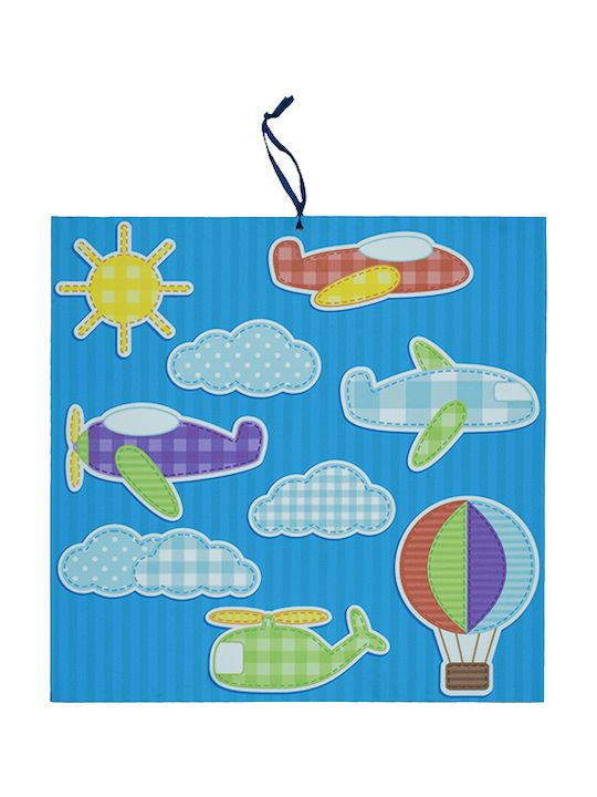 Κάδρο.παιδικο με θέμα αεροπλάνα & αερόστατα Διαστάσεις 30*30 Υλικό Τάλμποτ ( ελαφρυ μέταλο) και πλαστικοποιημένο αυτοκολητο