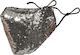 Natural Home Cotton Mask with Sequins & Adjustable Elastic Protective Mask Fabric Gray NAT20248 1pcs