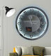 Ploumatos Wall Clock Mirror Silver Ø105cm