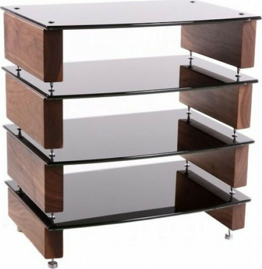 Custom Design Milan Reference 10 Έπιπλο Hi-Fi Walnut/Black Glass 57x60x40cm