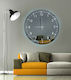 Ploumatos Wall Clock Mirror Silver 104x104cm