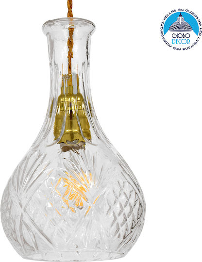 GloboStar Rum Ceiling Light Transparent with E27 Socket 14x23x23cm