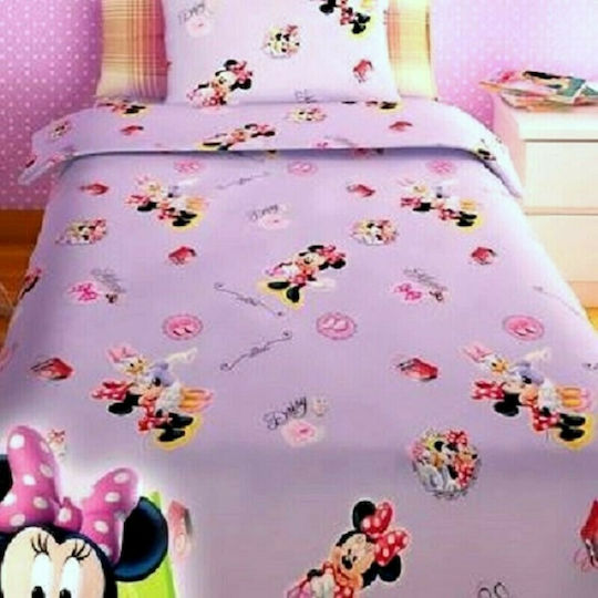 Disney Set Kids Duvet Cover Single Purple