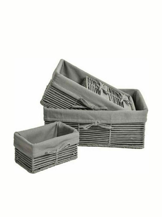 Set de coșuri decorative Metalice Gri 5buc