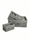 Set de coșuri decorative Metalice Gri 5buc