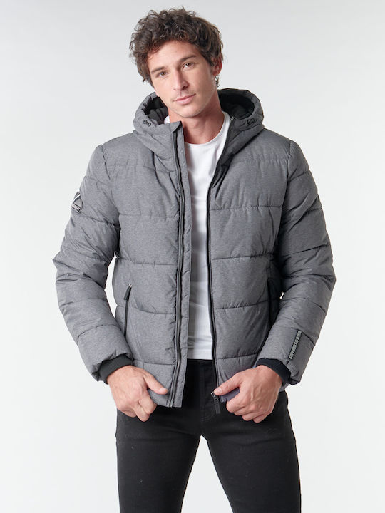 Superdry Χειμωνιάτικο Μπουφάν Puffer Γκρι M5010227A-AZB