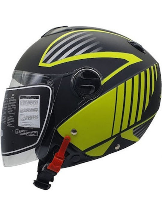 Citystar 617 Jet Helmet 1180gr Black Matt Fluo