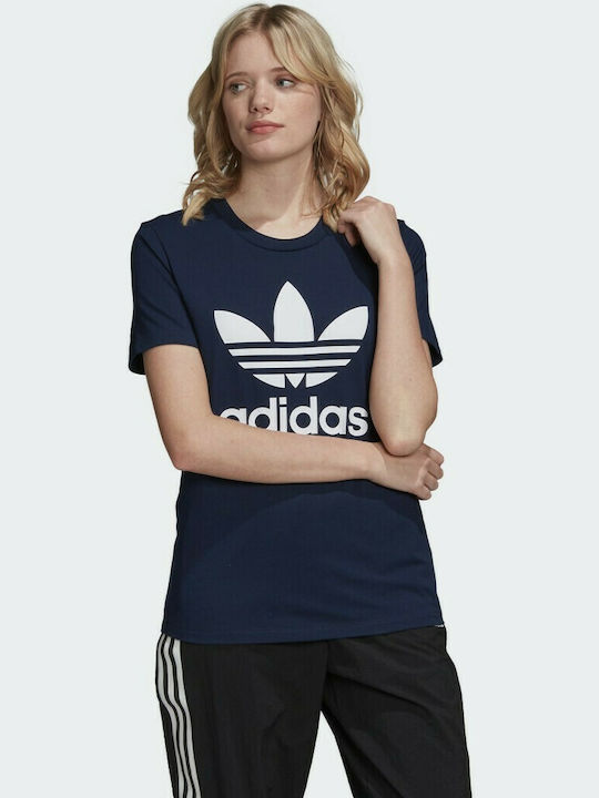 Adidas Trefoil Damen Sport T-Shirt Collegiate Navy