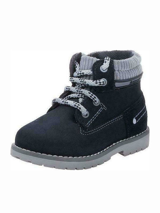 Mayoral Kids Leather Anatomic Boots with Zipper Navy Blue