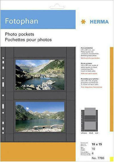 Herma Plastic Sleeves for for Photos Α6 with Holes 10pcs Fotophan 10x15cm