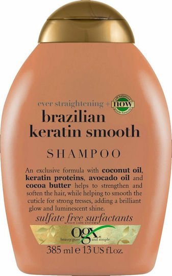OGX Ever Straightening + Brazilian Keratin Smooth Σαμπουάν κατά της Πιτυρίδας για Όλους τους Τύπους Μαλλιών 385ml