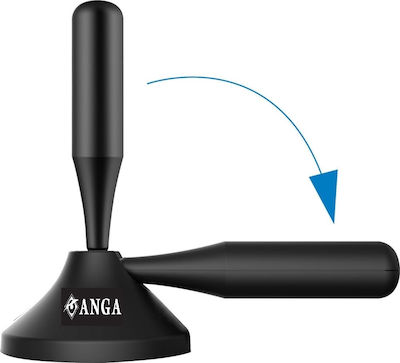 Anga PS-500 Innenbereich TV-Antenne (Stromversorgung erforderlich) in Schwarz Farbe Verbindung mit Koaxialkabel