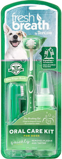 Tropiclean Fresh Breath Oral Care Kit Σετ Στοματικής Υγιεινής για Σκύλους κατά της Πέτρας & Πλάκας 59ml Small/Medium
