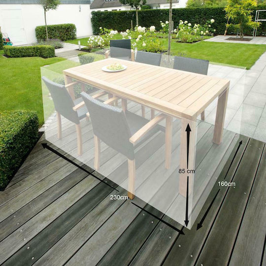 Home & Camp Waterproof Dining Table Cover White 230x160x85cm HCC0492