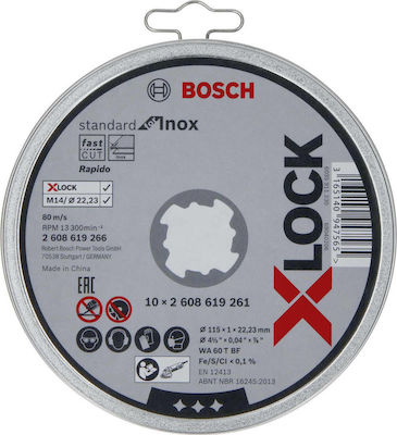 Bosch X Lock Cutting Disc Set Inox 2608619266 115mm 10τμχ