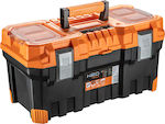 Neo Tools Hand Toolbox Plastic with Tray Organiser W55.4xD28.6xH27.6cm