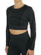 Fila Kalyani Women's Athletic Crop Top Long Sleeve Black