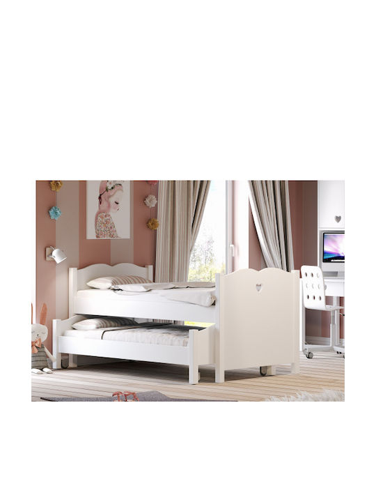 Παιδικό Κρεβάτι Κουκέτα για Στρώμα 100x200cm Λευκό Feel