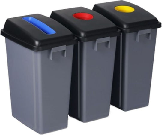 Ram Kunststoff Gewerbliche Abfallbehälter Recycling Räder 3x60Es Gray