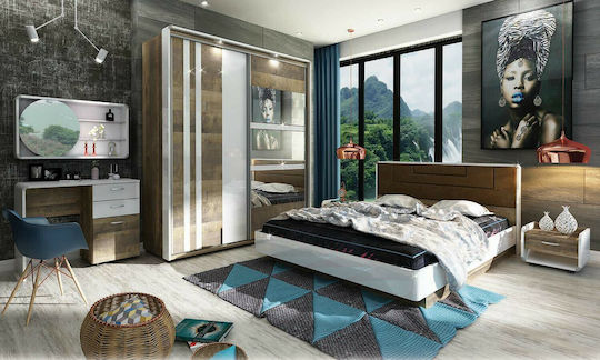 Спален Комплект Ares Бял 160x200см 7 Бройки
