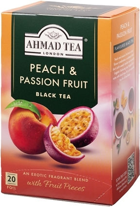Ahmad Tea Schwarz Tee 20 Beutel 1Stück mit Aroma Pfirsich & Passionsfrucht