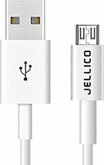 Jellico Regular USB 2.0 to micro USB Cable Λευκό 1m (34.912.0801)