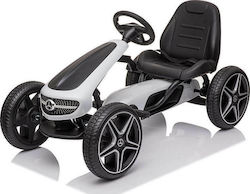 Mercedes-Benz Kids Foot-to-Floor Go Kart One-Seater with Pedal White