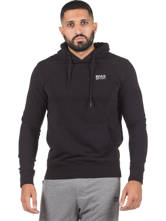 Body Action Herren Sweatshirt mit Kapuze und Taschen Schwarz