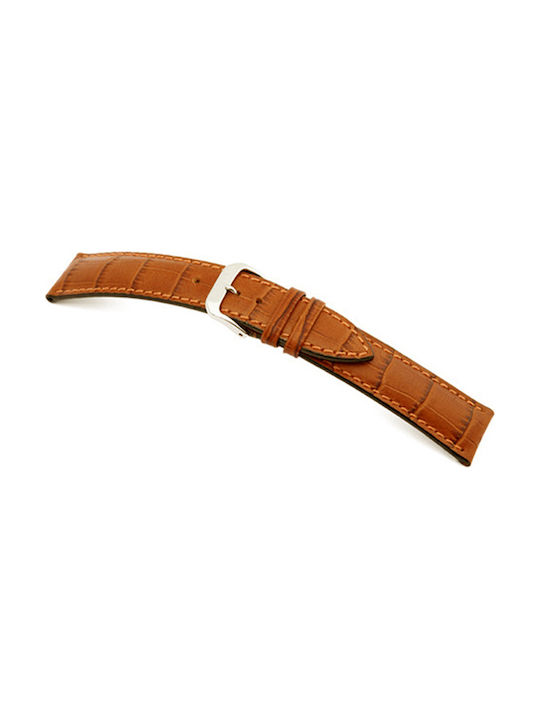 Strap Leather RIOS LOUISIANA Brown Cognac 22mm