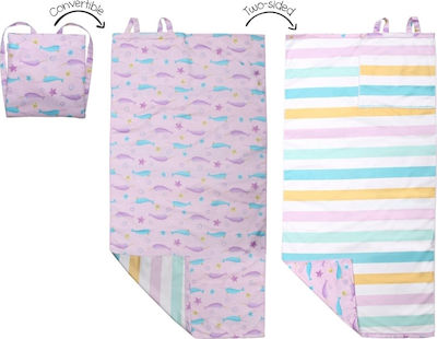 Flapjackkids Narwhal/Starfish Backpack Kids Beach Towel Pink 145x71cm