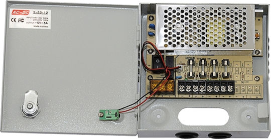 Τροφοδοτικό Κουτί Συστημάτων CCTV 4 Εξόδων 60W 5A-12VDC PSU-1204